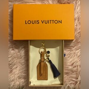Auth Louis Vuitton luggage tag keychain